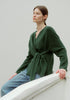 Wrap Side Tie Knit Jumper in Green Photoshoot