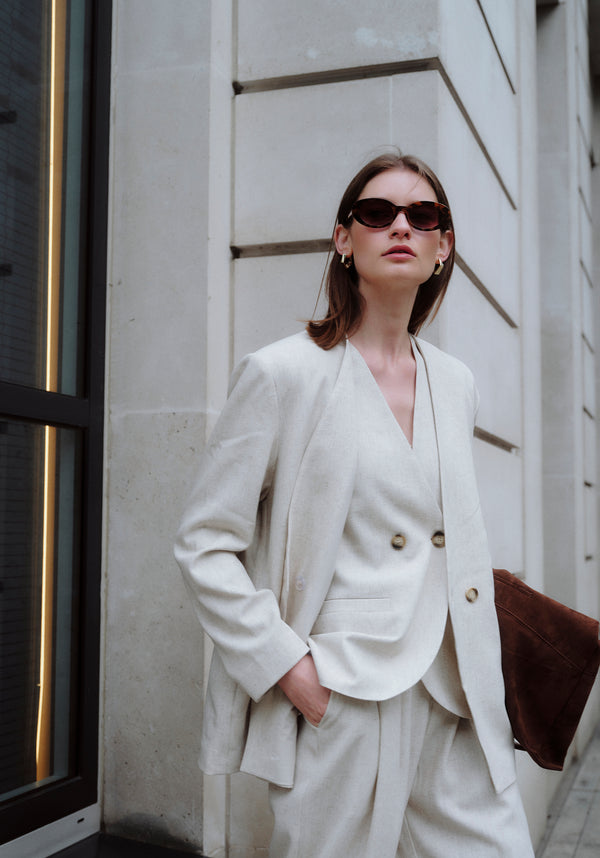 Drop Shoulder Double Breasted Blazer