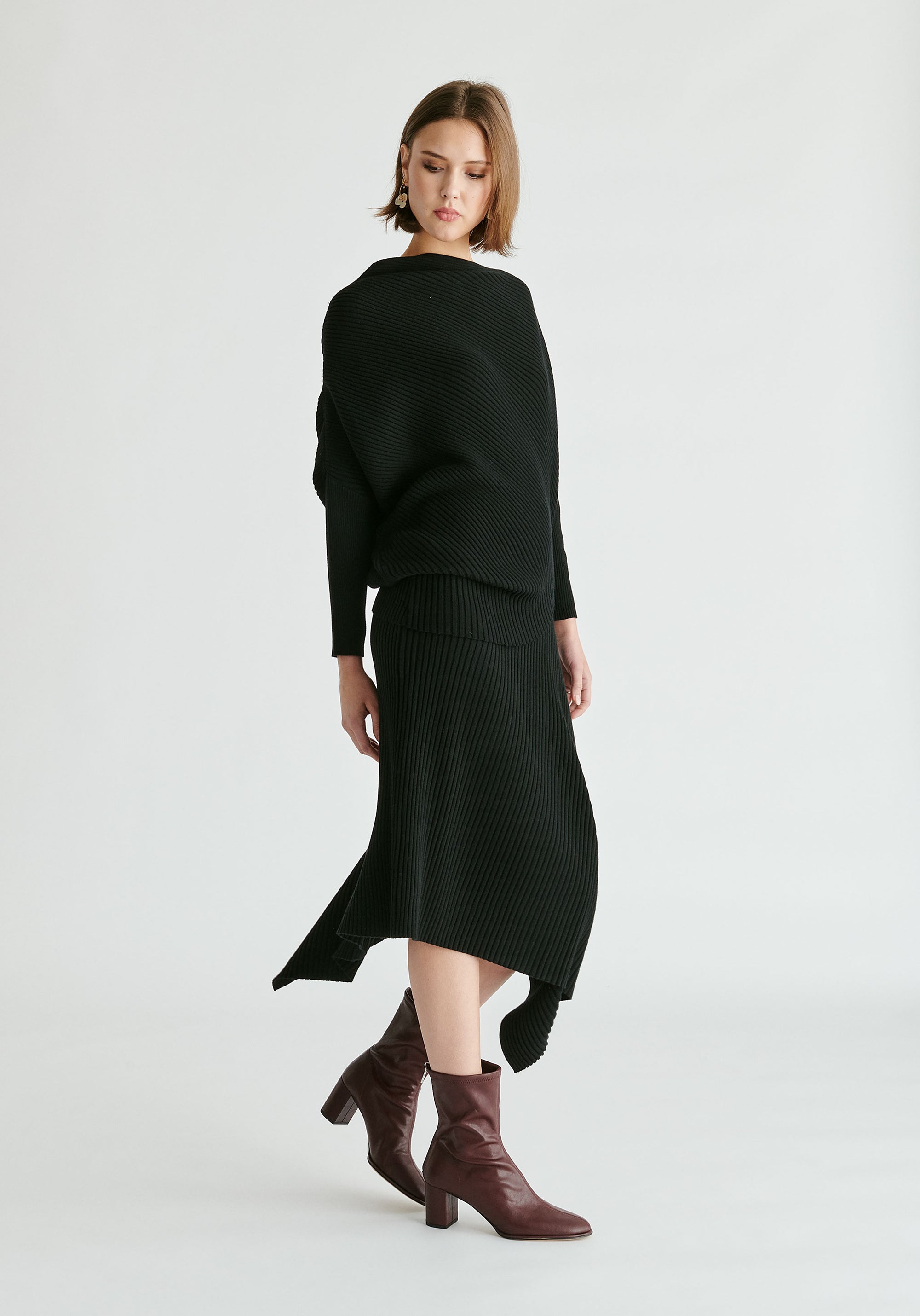 Draped Knitted Jumper