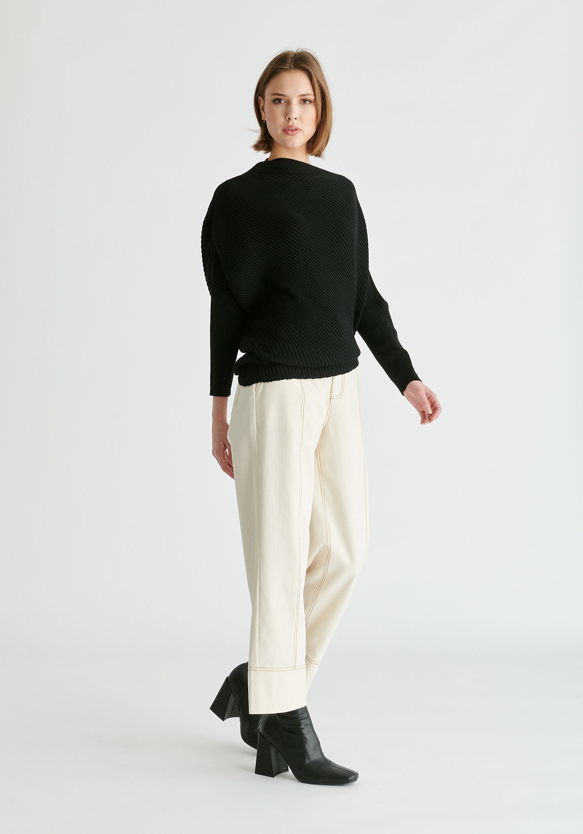 Draped Knitted Jumper