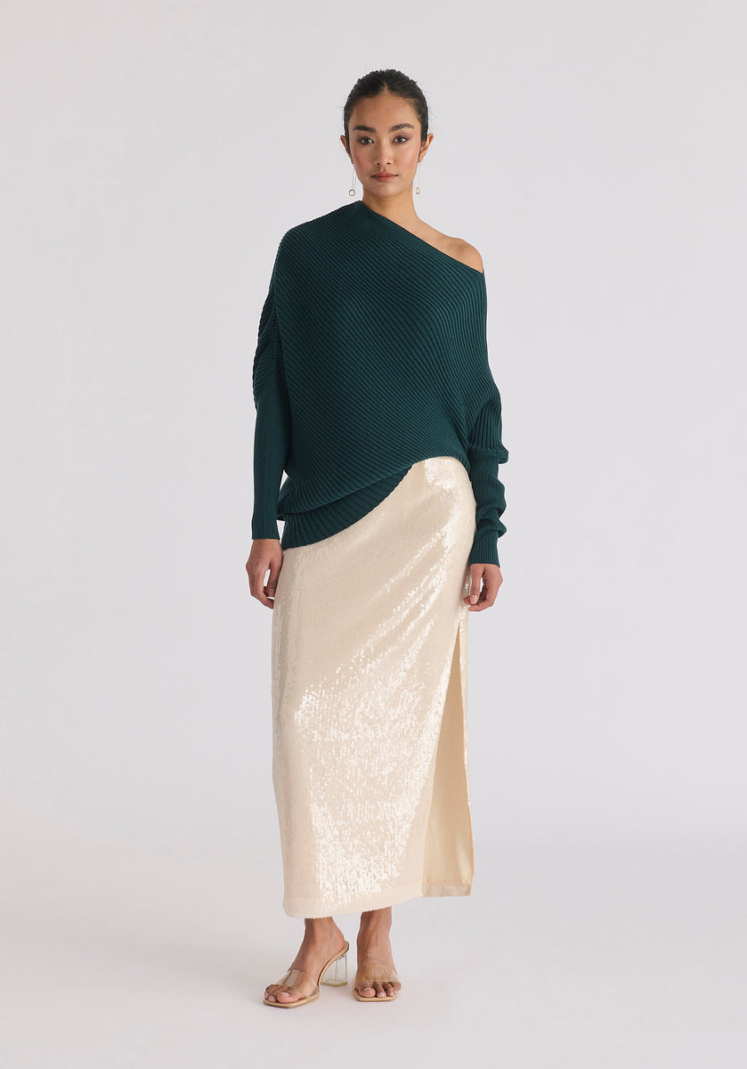 JUMPER WITH GREEN KNIT OVERLAY main image 1