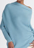 Paisie Draped Knitted Jumper in Blue Close Up