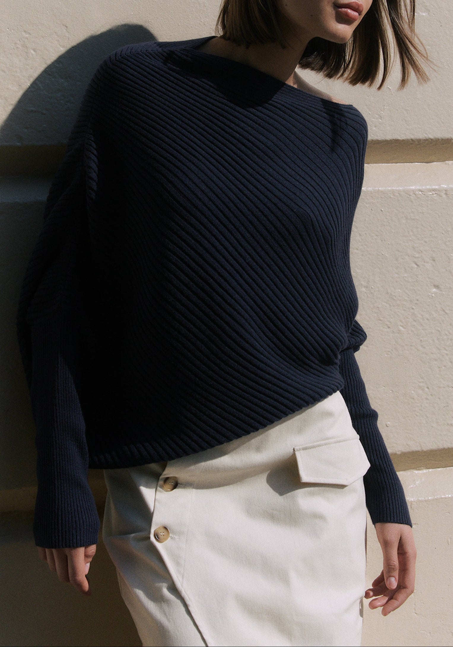 Draped Knitted Jumper