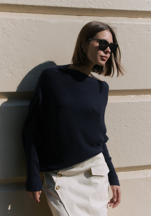 Draped Knitted Jumper