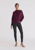 Draped Knitted Jumper in Midnight Plum Front