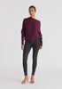 Draped Knitted Jumper in Midnight Plum Front