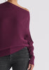 Draped Knitted Jumper in Midnight Plum Close Up