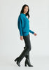 Draped Knitted Jumper in Ocean Blue SIde