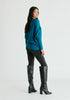 Draped Knitted Jumper in Ocean Blue Back