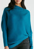 Draped Knitted Jumper in Ocean Blue Closeup