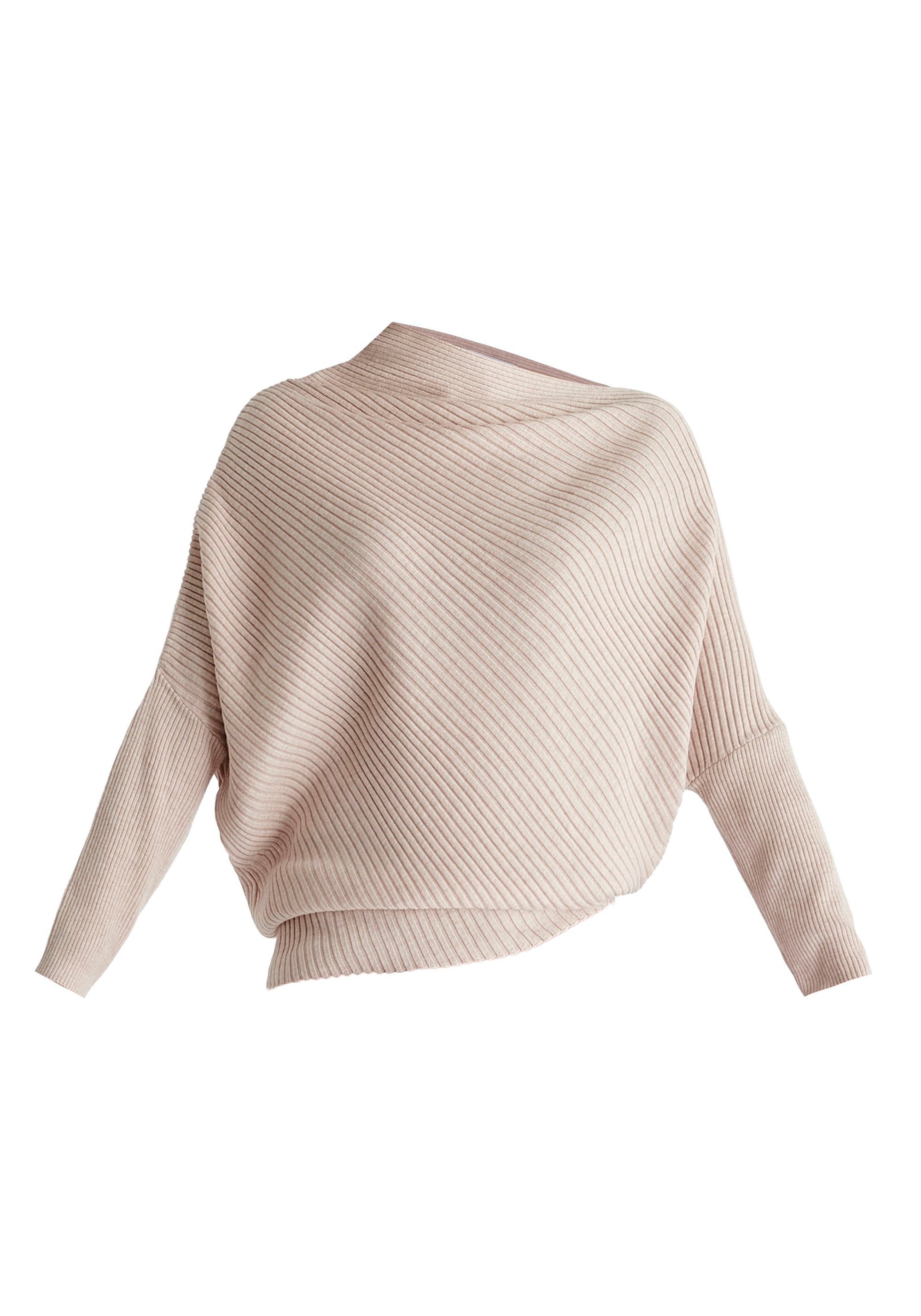 Draped Knitted Jumper in Blush Cutout