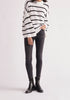 Paisie Striped High Neck Jumper in White and Black