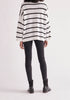 Paisie Striped High Neck Jumper in White and Black