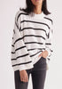 Paisie Striped High Neck Jumper in White and Black