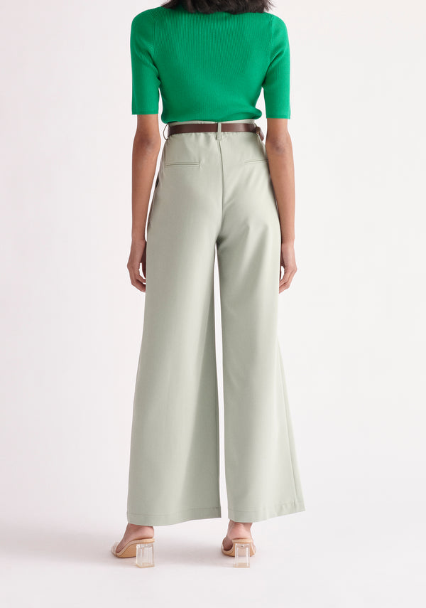 Paisie Short Sleeve Polo Top in Green Back