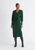 Paisie Knitted Wrap Dress in Green