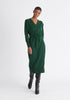 Paisie Knitted Wrap Dress in Green
