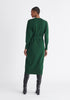 Paisie Knitted Wrap Dress in Green Back