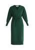 Paisie Knitted Wrap Dress in Green Cut Out