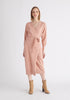 Paisie Knitted Wrap Dress in Pink