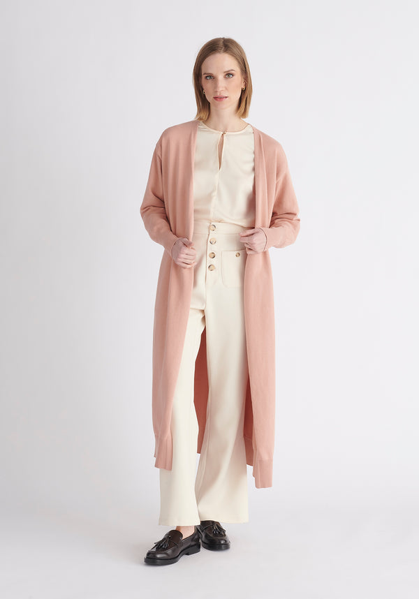 Paisie Knitted Wrap Dress in Pink