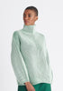 Paisie Striped Balloon Sleeve Jumper in Green