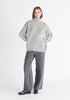 Paisie Striped Balloon Sleeve Jumper in Grey