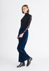 Paisie Knitted Cut Out Sleeve Top in Navy