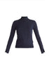 Paisie Knitted Cut Out Sleeve Top in Navy Cut Out