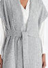 Paisie Wide Collar Sleeveless Cardigan in Light Grey Close Up