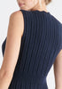 Pointelle Knitted Dress in Navy Close Up