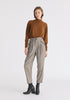 Mock Neck Batwing Jumper with Ruched Cuffs in Brown