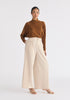 Mock Neck Batwing Jumper with Ruched Cuffs in Brown