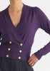 Long Sleeve Knitted Button Wrap Top Close Up