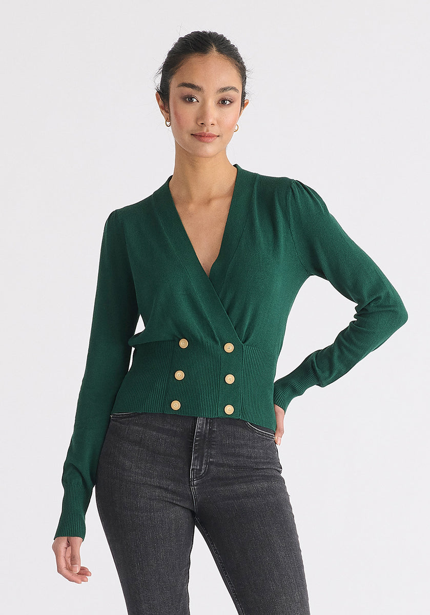Leighton Wrap Top Dark Green