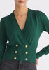 Long Sleeve Knitted Button Wrap Top Close Up