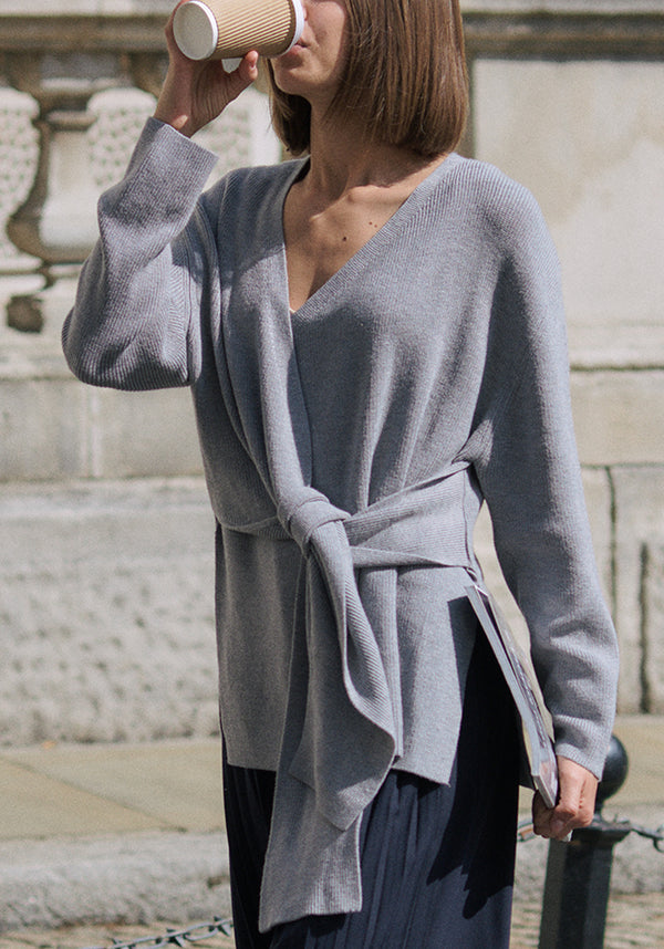 Wrap Side Tie Knit Jumper