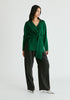 Wrap Side Tie Knit Jumper in Green Side