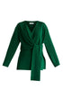 Wrap Side Tie Knit Jumper in Green Cutout
