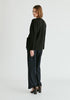 Wrap Side Tie Knit Jumper in Black Back