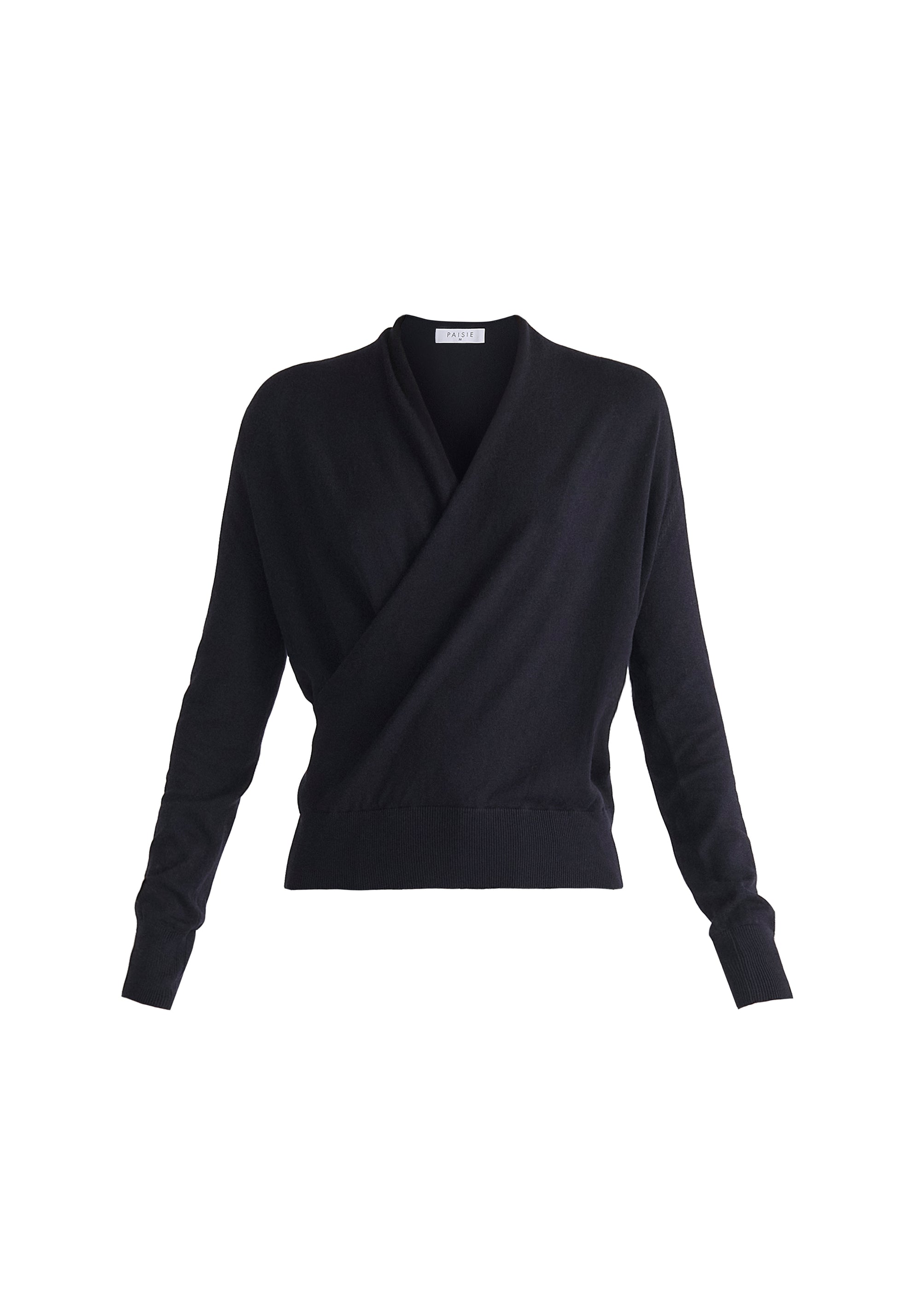 Long Sleeve Knitted Wrap Top Cut Out