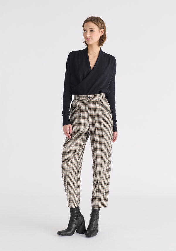 Long Sleeve Knitted Wrap Top Front