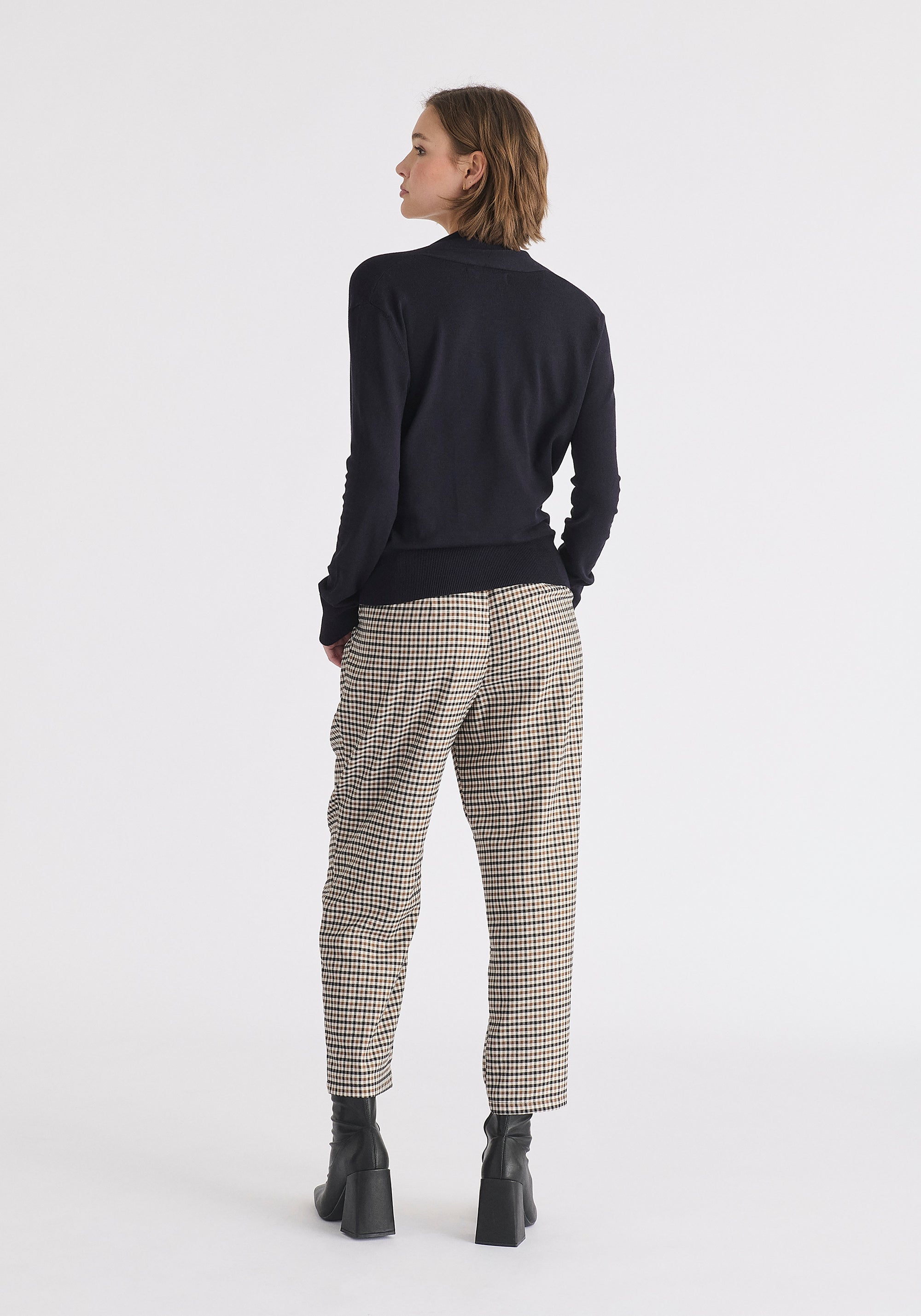 Long Sleeve Knitted Wrap Top Back