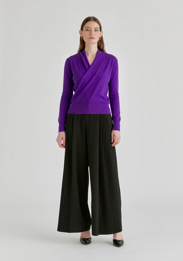 Long Sleeve Knitted Wrap Top