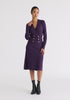 Long Sleeve Knitted Button Wrap Dress Front