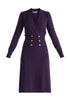 Long Sleeve Knitted Button Wrap Dress Cut Out