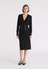 Long Sleeve Knitted Button Wrap Dress Front
