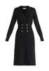 Long Sleeve Knitted Button Wrap Dress Cut Out