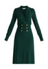 Long Sleeve Knitted Button Wrap Dress Cut Out