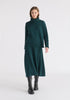 Polo Neck Jumper with Ribbed Details in Green